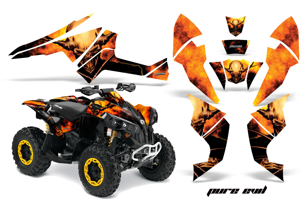 Can-Am Renegade 800 Graphics Kit Pure Evil Black Yellow